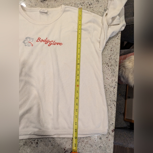 Vintage Body Glove White Terry Cloth Sweatshirt Long Sleeve Embroidered 🌺 - Picture 6 of 9